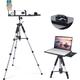Universal Projector Stand - Laptop Projector Tripod Stand with Removable Mouse Tray and Gooseneck Phone Holder, Laptop Floor Stand Adjustable 17.6 to 51.4 Inch, Projector Stand for Stage, Studio