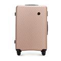WITTCHEN Travel Suitcase Carry-On Cabin Luggage Hardshell Made of ABS with 4 Spinner Wheels Combination Lock Telescopic Handle Circle Line Size Cabin Suitcase Powder Pink