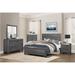 Millwood Pines Perlo Faux Wood Panel Bedroom Set 4 Piece: Bed, Dresser, Mirror, Nightstand Wood in Gray | 52 H x 58.25 W x 79 D in | Wayfair