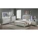 House of Hampton® Eranda Champagne LED Upholstered Panel Bedroom Set Special Queen 3 Piece: Bed, 2 Nightstands Upholstered in Brown | Wayfair