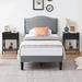 Trent Austin Design® Polizzi Platform 3 Piece Bedroom Set Upholstered/Metal in Gray/Black | 43.69 H x 41.73 W x 76.57 D in | Wayfair