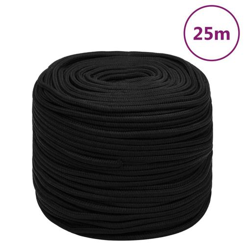 vidaXL Arbeitsseil Schwarz 6 mm 25 m Polyester