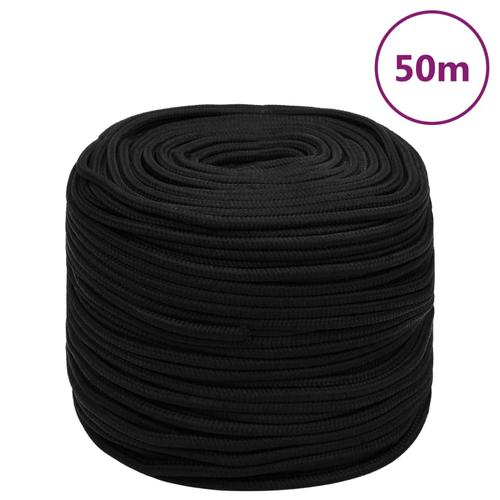 vidaXL Arbeitsseil Schwarz 10 mm 50 m Polyester