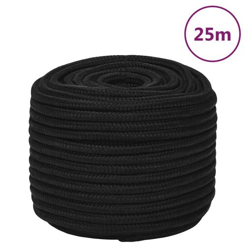 vidaXL Arbeitsseil Schwarz 14 mm 25 m Polyester