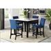 5-piece Counter Height Dining Table Set with Faux Marble Dining Table and 4 Chairs