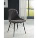 Minimalist Design Modern Elegant Side Chair with Black Tapered Legs and Channel-Tufted Backrests