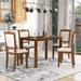 5-Piece Wood Dining Table Set Simple Style Kitchen Dining Set Rectangular Table with Upholstered Chairs for Limited Space