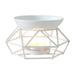Metal Aromatic Oil for Burner Geometric Frame Ceramic Essential Oil Tealight Candle Holder Wax Melt Warmer Melter Aroma Diffuser Aromatherapy Lamp Home Decoration