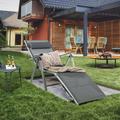 Gymax Patio Lounge Chair Rustproof Aluminum Folding Chaise w/ Adjustable Backrest & Footrest