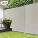 2Pcs 4*4.9ft Outdoor White Privacy Fence Screen Panels Decorative Air Conditional Fence Freestanding Picket Fences for Garden Courtyard Terrace and Backyard