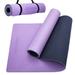 1/4 Inch Extra Thick Non Slip Yoga Mat TPE Double-Sided Fitness Mat for Yoga Pilates Workout Purple