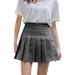 zhizaihu a line skirt women s fashion high waist pleated mini skirt slim waist casual tennis skirt boho skirt grey s