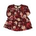 Pre-owned Tea Girls Burgundy Floral Dress size: 6-9 Months