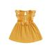 Peyakidsaa Newborn Baby Girls Casual Cotton Ruffles Sleeveless Lace Trim Bowknot Summer Princess A-line Dress