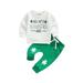 AMILIEe Baby Boy Girls My First St Patricks Day Outfit Sweatshirt and Green Clover Long Pants Clothes Set