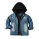 Toddler Children Outwear Over Autumn Winter Long Sleeve Denim Jacket Blouse Boys Jean Hoodie Blue Black Kid Jackets for Boys