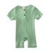 KI-8jcuD 3-6 Month Girl Clothes Babys Girls Boys Summer Casual Solid Color Jumpsuit Knitted Ribbed Pattern Rompers 3 Month Baby Girl Girls Summer Clothes Size 6 Baby Girl Romper Baby Clothes 6-9 Mon