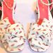 Kate Spade Shoes | Kate Spade Rare Watermelon Pattern Strappy Open Toe Block Heel - Size 7 | Color: Pink/White | Size: 7