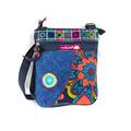 Flat bag pouch for women with ethnic indian shoulder strap (Blue)