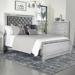 Rosdorf Park Jaxston Tufted Platform Bed Wood & /Upholstered/Velvet in Gray/White | 62 H x 63.5 W x 86.5 D in | Wayfair