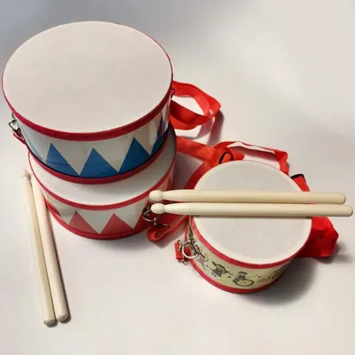 PerSCH-Tambour à main en bois pour enfants instrument de musique éducation précoce jouets pour