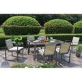 Latitude Run® Rectangular 6 - Person Outdoor Dining Set Glass in Gray | 93 W x 20 D in | Wayfair C29FCEA879FD41FC9DEE18F478C9DDF9