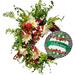 The Holiday Aisle® 24" Greenery Wreath in Green/Red/White | 24 H x 24 W x 3 D in | Wayfair D3FFF69925D34F9BBDE0AE48775A87EA