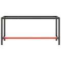 VidaXL Work Bench Frame Matte Black & Matte Red 66.9" x 19.7" x 31.1" Metal in Black/Red | 31.1 H x 66.9 W x 19.7 D in | Wayfair 151452