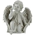 Northlight 10 Ivory Angel Boy on Knee with Bird Outdoor Garden Statue