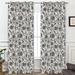 DriftAway Freda Jacobean Floral Linen Blend Lined Thermal Insulated Blackout Room Darkening Grommet Window Curtains 2 Layers 2 Panels 96 L x 52 W Navy Beige