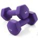 Basics Neoprene Workout Dumbbell Purple 6lb Neoprene Hex Dumbbell Hand Weights Set of 2