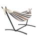 UBesGoo Double Polyester Hammock Set w/ Steel Stand & Portable Bag Coffee