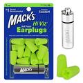 Mack s Hi Viz Soft Foam Earplugs 7 Pair with Travel Case - Most Visible Color Easy Compliance Checks 32dB High NRR - Comfortable Safe Ear Plugs for Shop Work Industrial Use and Motor Sp