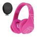 PowerLocus P2 Kids Headphones Wireless Headphone Over-Ear with Microphone Safe 85DB Foldable Micro SD mode FM Radio - Pink