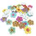 mnjin 20mm wooden 2-holes decorations scrapbooking flowers sewing color buttons mixed home diy multicolor