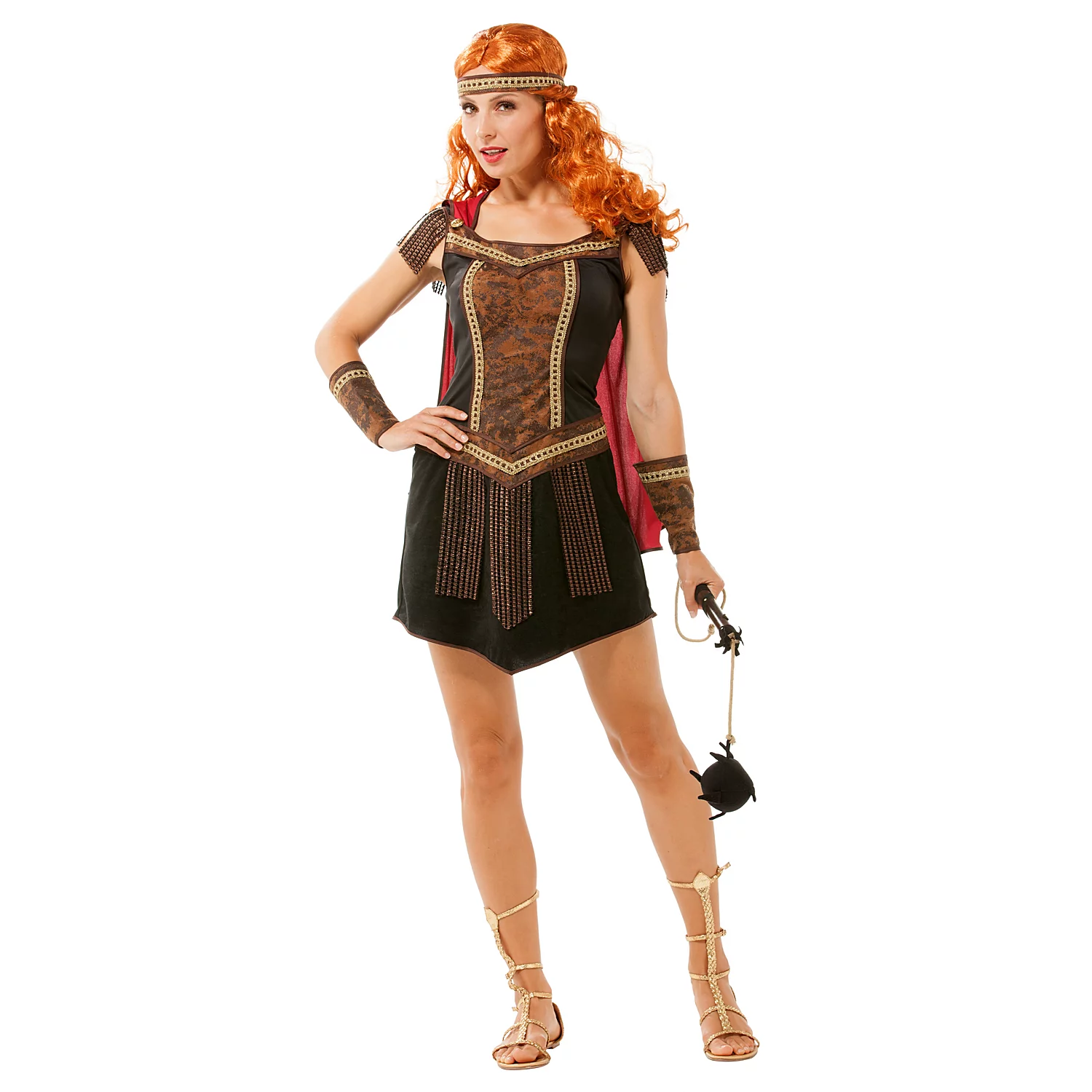 Gladiatorin-Kostüm Xanthia, braun/schwarz/rot Image