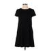 Gap Casual Dress - A-Line Crew Neck Short sleeves: Black Print Dresses - Women's Size X-Small