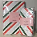 Kate Spade Dining | Kate Spade Diagonal Stripe Linen Set, Nwt | Color: Green/Red/Silver/White | Size: 60 X 84