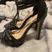 Jessica Simpson Shoes | Jessica Simpson Platform T Strap Heels Size 6 | Color: Black | Size: 6