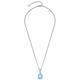 Leonardo Jewels Halskette Gigi, Kette aus Edelstahl mit Anhänger, Glas-Kristall, blau, silber, 45-50 cm, Anker-Kette, Damen Schmuck, 1 Stück 022825