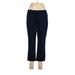 7th Avenue Design Studio New York & Company Casual Pants - Mid/Reg Rise Boot Cut Cropped: Blue Bottoms - Women's Size 8
