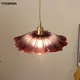 Lustre nordique en laiton avec abat-jour en verre fleuri lampe de couloir avec interrupteur salle