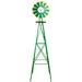 8FT Weather Resistant Yard Garden Windmill, Green