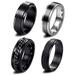 4 Pcs Daily Casual Couple Fidget Spinner Rings Set Stainless Steel Fashion Jewelry for Men Women Cool Bands Rings Wedding Anniversary Daily Casual Accessories