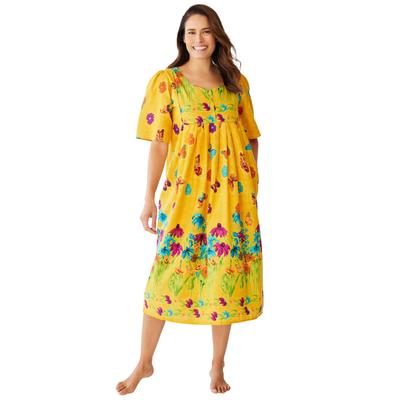 Plus Size Women's Mixed Print Short Lounger by Only Necessities in Yellow Butterfly (Size M)