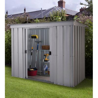 Gerätehaus YARDMASTER "Titanium 6 x 4", silber, Stahlblech, Stahl, Gerätehäuser, Stahl