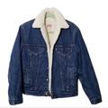 Levi's Jackets & Coats | Levi's Vintage Sherpa Lined Trucker Jacket Usa Made Denim Jacket Size 36r | Color: Blue/White | Size: 36r