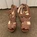 Coach Shoes | Coach Strappy Heel Sandal, Approx 4in Height | Color: Tan | Size: 8.5