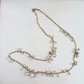 J. Crew Jewelry | J Crew Jewelry Gold Tone Necklace With Clear Ball Beads And Rhinestone Beads | Color: Gold/White | Size: Os