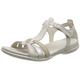 Ecco Damen Flash T-Strap Sandal, Limestone/Pure White Gold/BEIGE, 39 EU